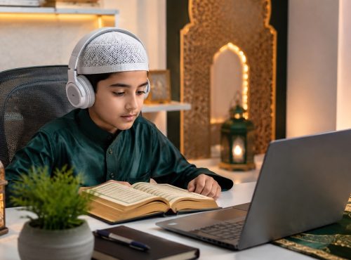 One to one Quran teacher meeting student online